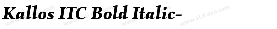 Kallos ITC Bold Italic字体转换